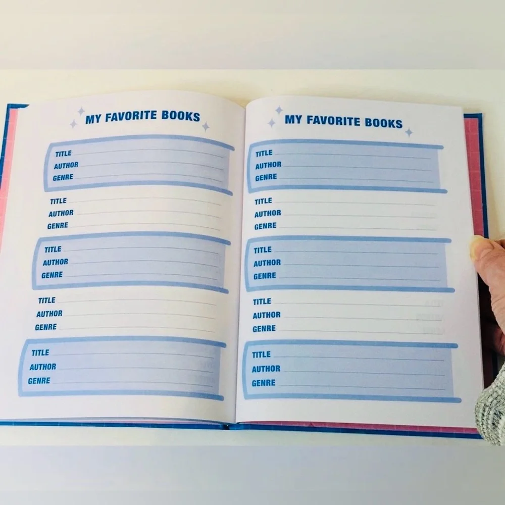 Books Are Magic Guided Hardcover Reading Journal Notebook Blue Cover New Unused